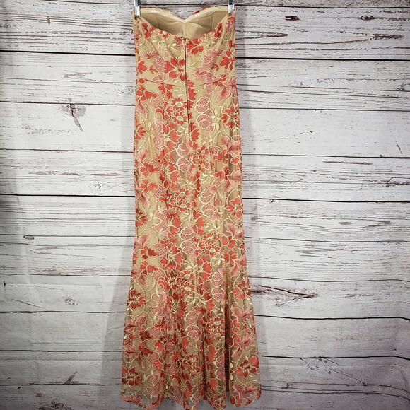 Speechless Floral Lace Strapless Sweetheart Neck Mermaid Dress Size 1 - Picture 12 of 14